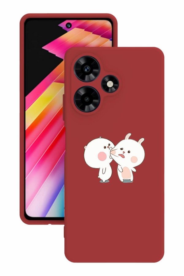 INFINIX-Hot 30 Printed and Camera Protected Red Color Silicone Compatible Case 1