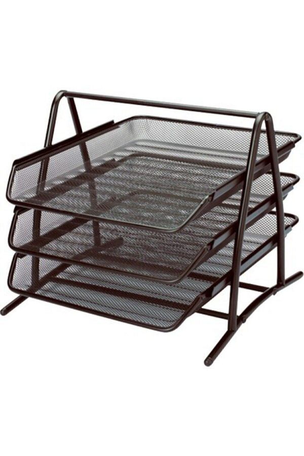 Ark-Table Top Document Shelf Metal Perforated 3-Piece Movable Fx 1