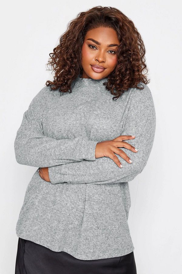 Stil Diva Large Size Turtleneck Long Sleeve Soft Knitted Fabric Sweater302665 Trendyol