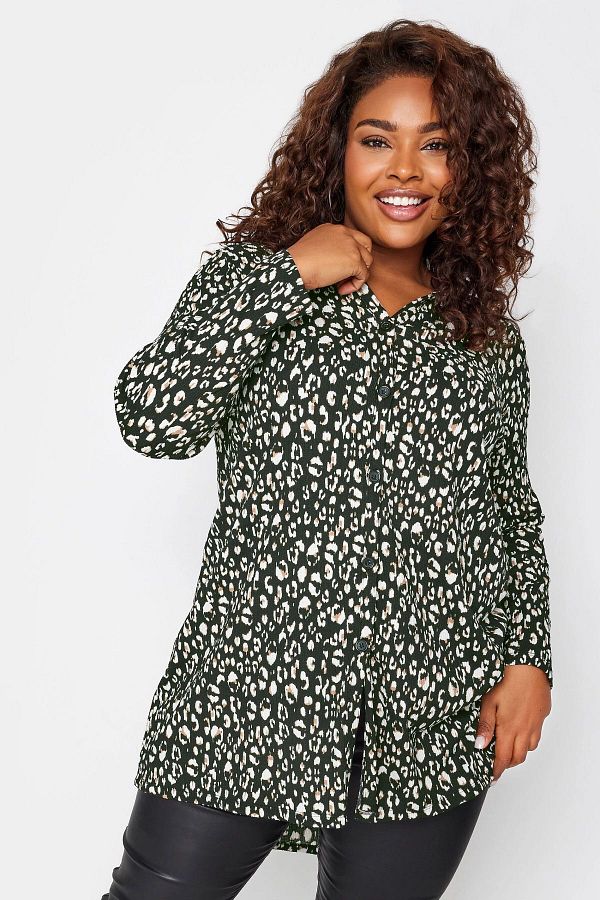 Plus size leopard print tights top
