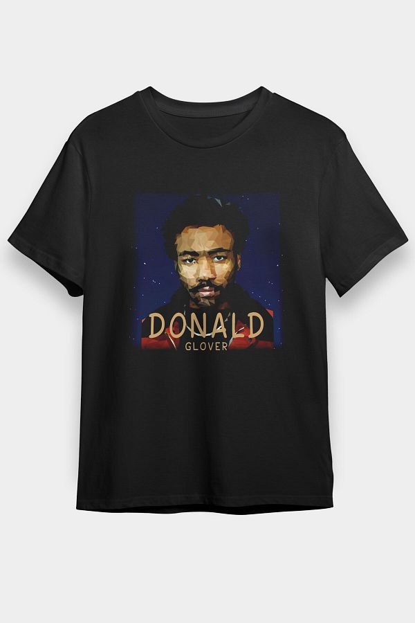 tf tişörtfabrikası-Donald Glover Unisex Black T-Shirt 1