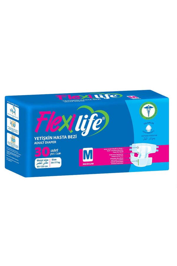 Flexi Life-Flexilife 3 Pack Medium Size 30 Pack Adult Diapers with Waistband 1
