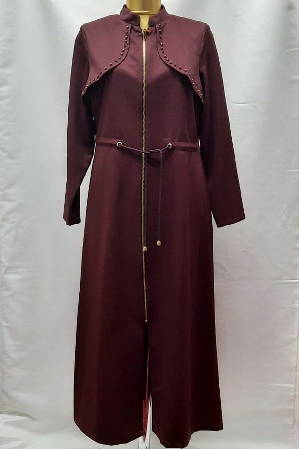 etre Women s Burgundy Zippered Top Coat Trendyol