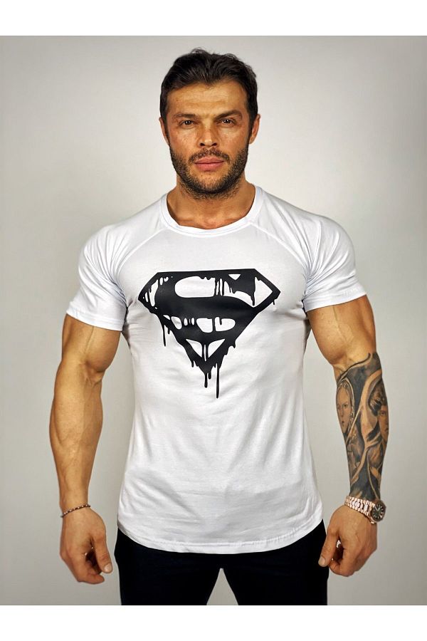 Superman t shirt black and silver cheap