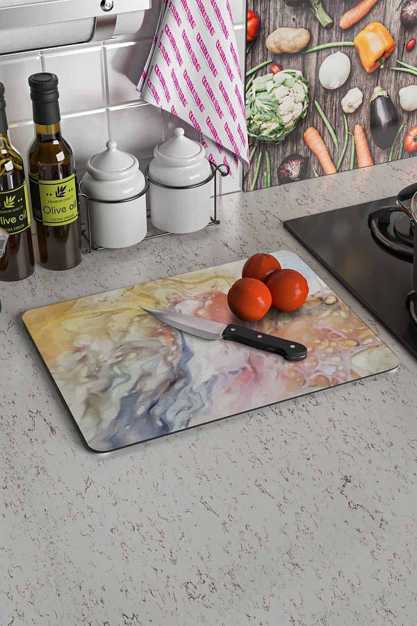 Decovetro-30x40 Cm Mixed Marble Look Glass Cutting Board 1