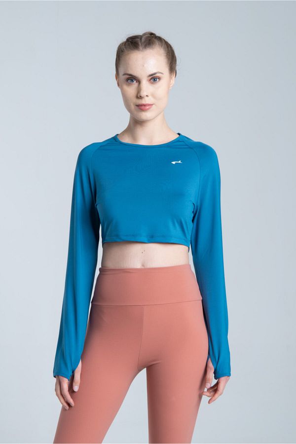 Crop top workout long sleeve discount