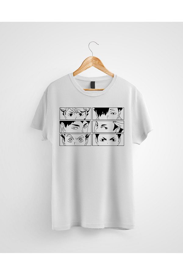 karikatürstore-Haikyuu Captains Tetsuro Kuroo Kotaro Bokuto T?ru Oikawa Wakatoshi Ushijima Anime T-Shirt 1