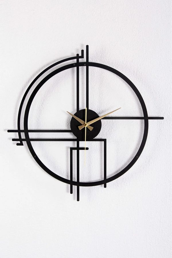 Formeya-Schwarze Quincy-Wanduhr aus Metall, 1,5 mm dick, 60 x 60 cm 1