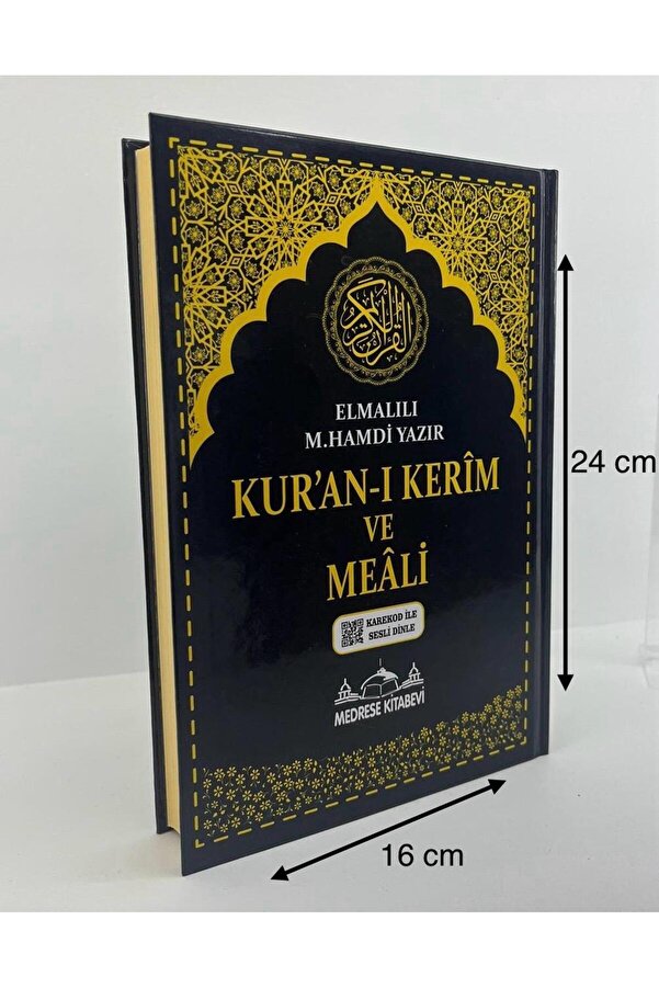 Medrese Yayınları Kuranı Kerim Türkçe Meali Orta Boy 16x24 Mealli Kuran Siyah Telefonda Sesli Dinleme Diyanet Mühürlü