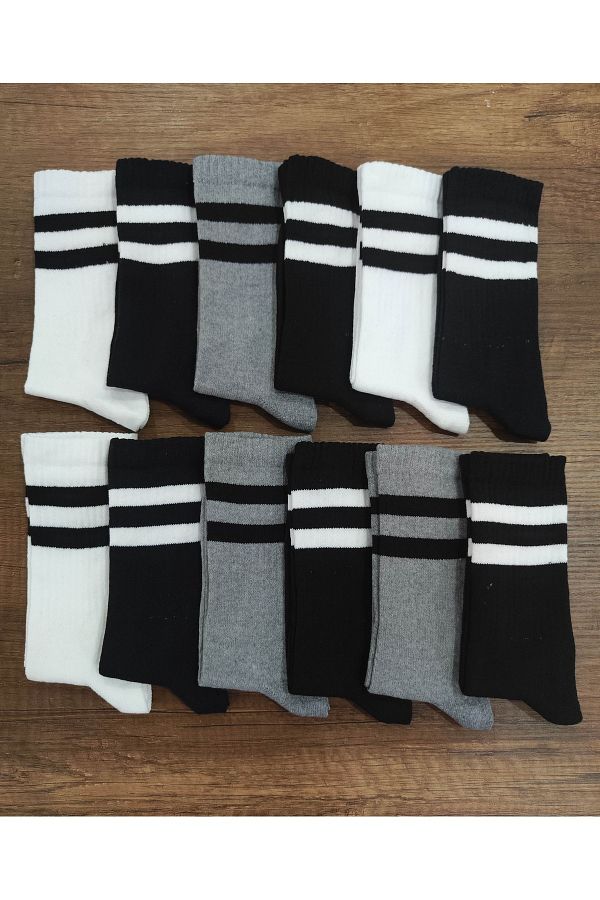 erceys-Șosete lungi de școală pentru copii 12 perechi Cotton College 1