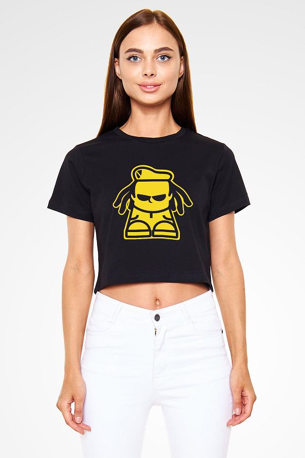 tf ti ortfabrikas Dubioza kolektiv Black Crop Top T Shirt Trendyol