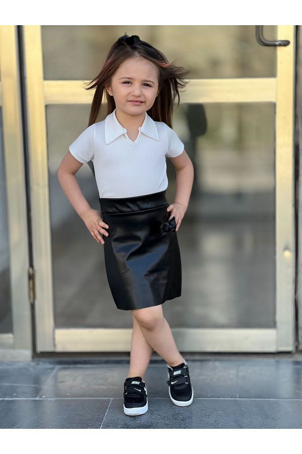 Leather skirt and top set online