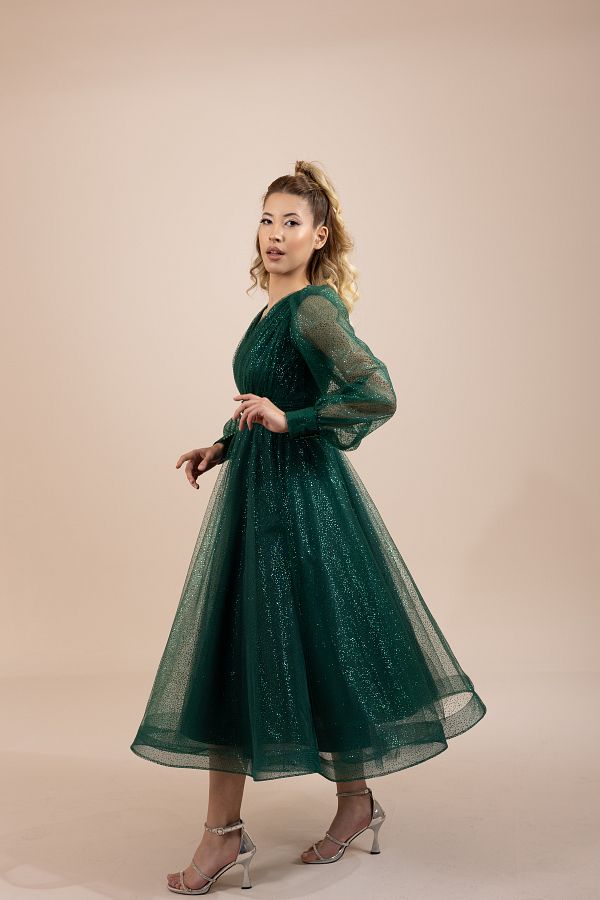 Glitter tulle midi dress outlet