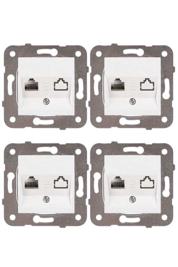 VİKO-Viko Karre Single Numeris Phone Socket Cat3 White (Frame Included)90967013 (4 Pieces) 1