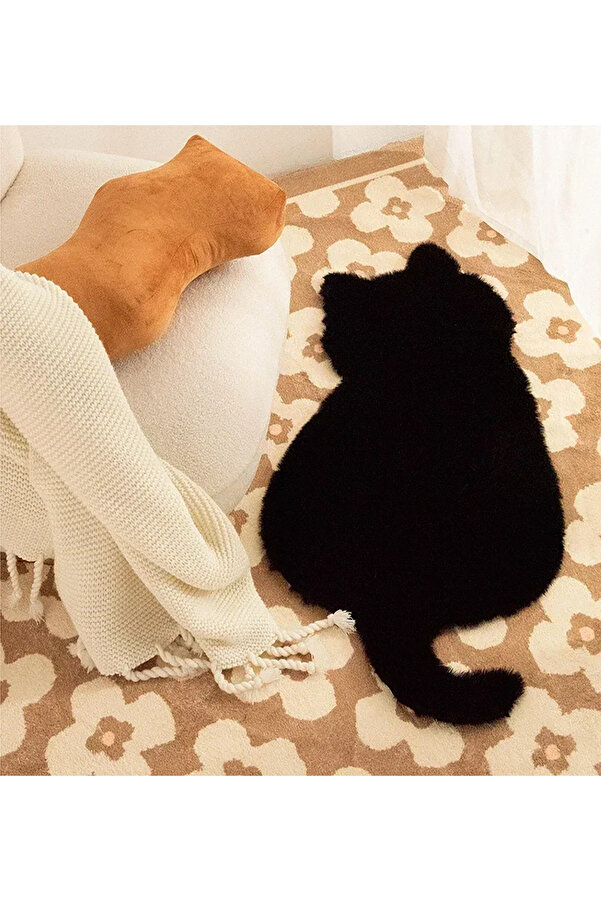 ALgorand Home Sevimli kedi şekilli halı kabarık peluş süper yumuşak kız odası salon kanepe kaymaz halı