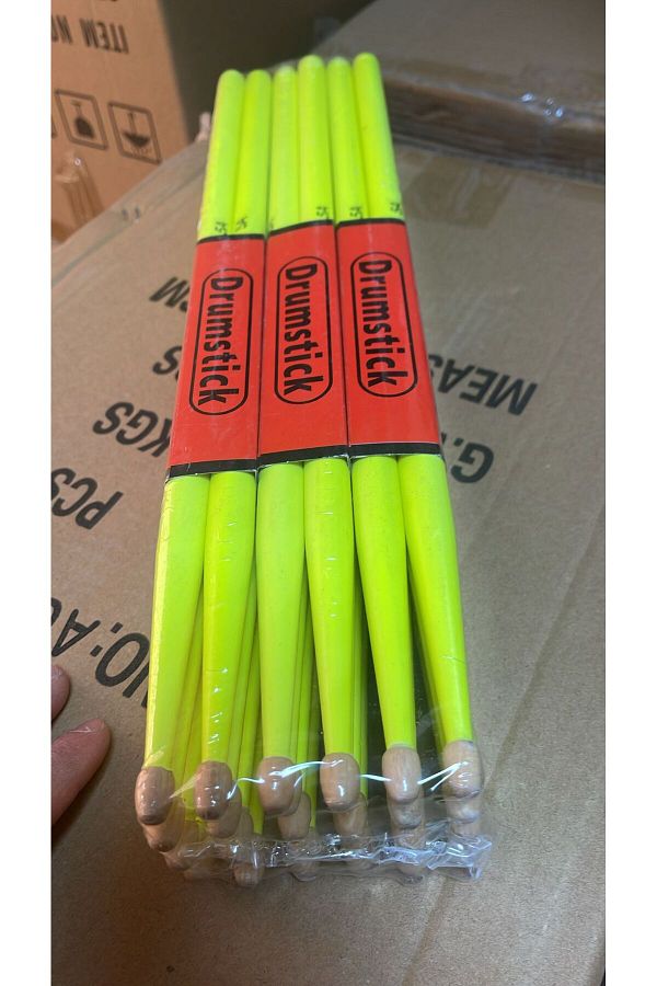 LONGA-5A Model Wooden Fluorescent - Yellow Color, Double Drum and Snare Drum 1