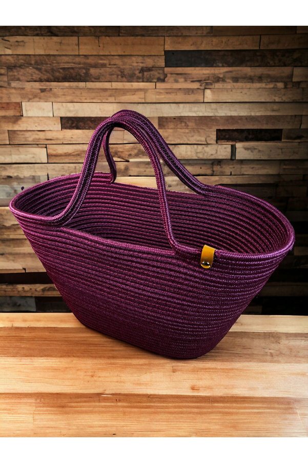 MaVaux COPY - Jute Straw Look Beach Bag Jute Handle Bag Vegan Bag