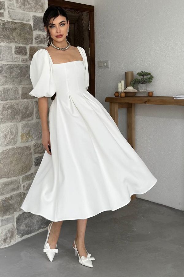 A linie kleid weiß