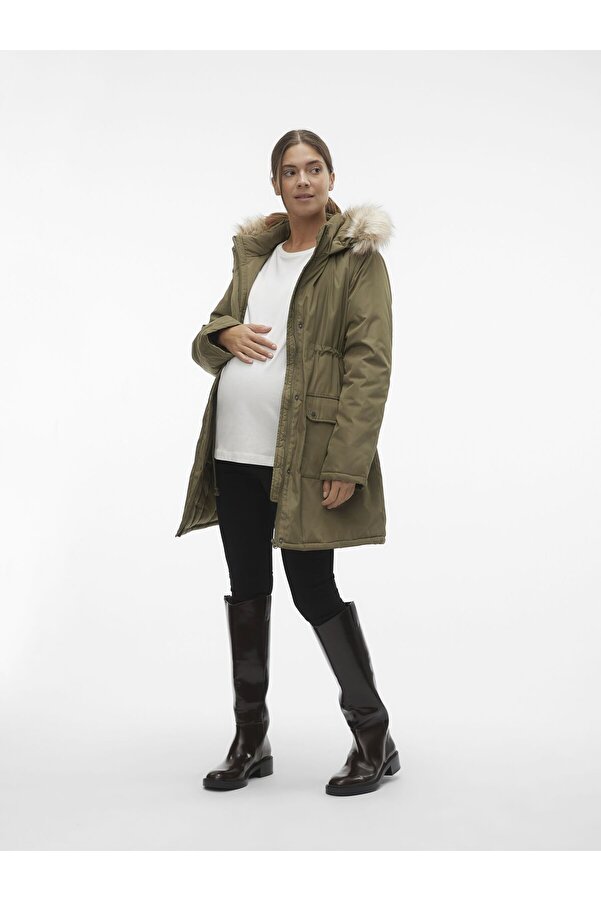 Mama Licious Langer Parka MLNEWMACY PARKA MANTEL Trendyol