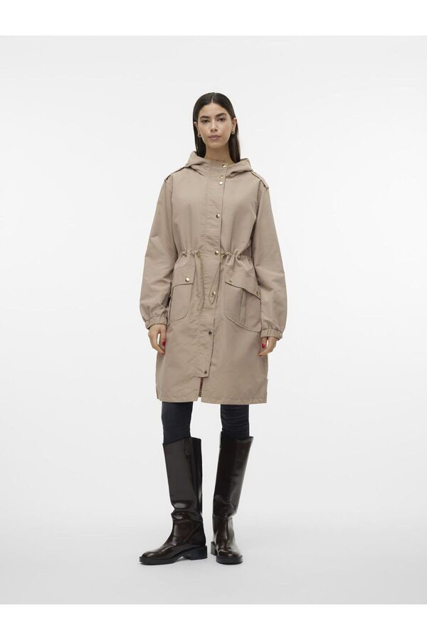 Vero Moda-Langer Parka Kapuze Elastische Bündchen Parka 1