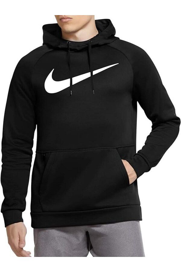 Nike Men s Black Therma Sweatshirt Swoosh Hoodie Trendyol
