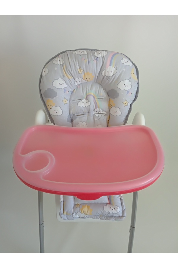 Wenaris Çift taraflı %100 Pamuk Bebek Çocuk Mama Sandalyesi Minderi