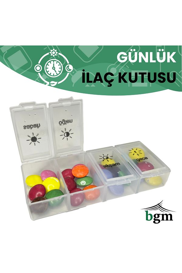 bgm-Daily 4 Compartment Medicine Box - Medicine Organizer 1