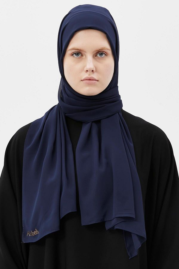Navy blue chiffon wrap clearance