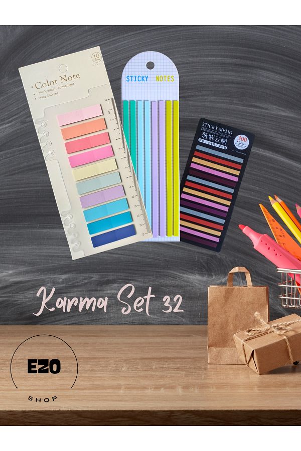 EZOSHOP-PostitSetof 3 - Long, Short Series and Transparent Structured Note Papers MixedSet32 1