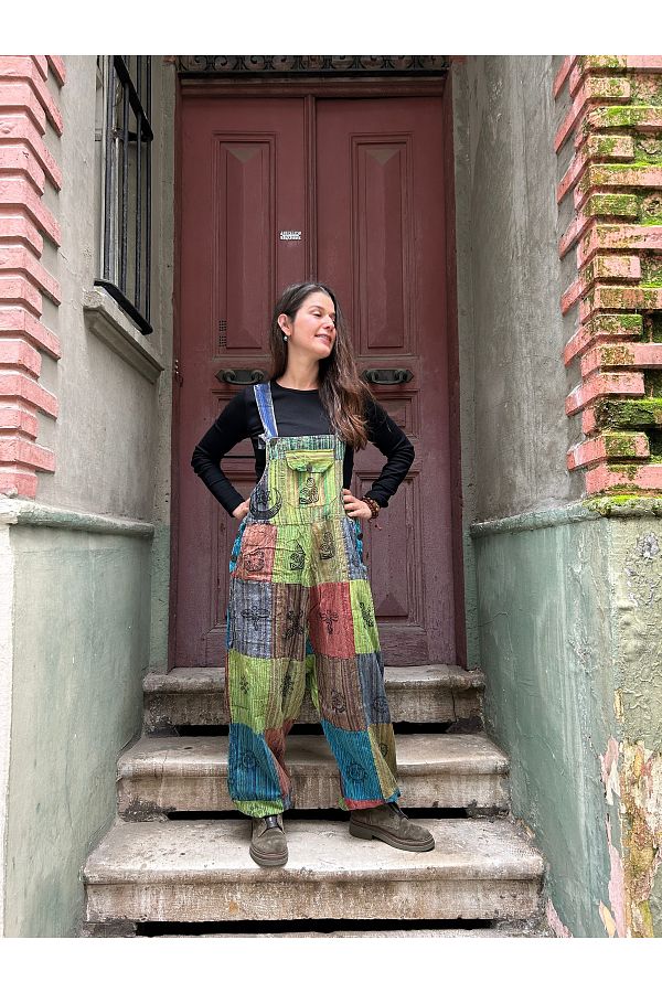 Bohoyasam Boho Nepal Patchwork Jumpsuit Maternity Jumpsuit Hippie Jumpsuit Loose baggy Jumpsuit Festival outfit Bohemian Trendyol