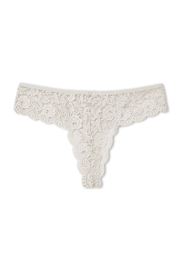 HNX-Ecru Lace High Waist Large Size Women's Brazilian Panties 1