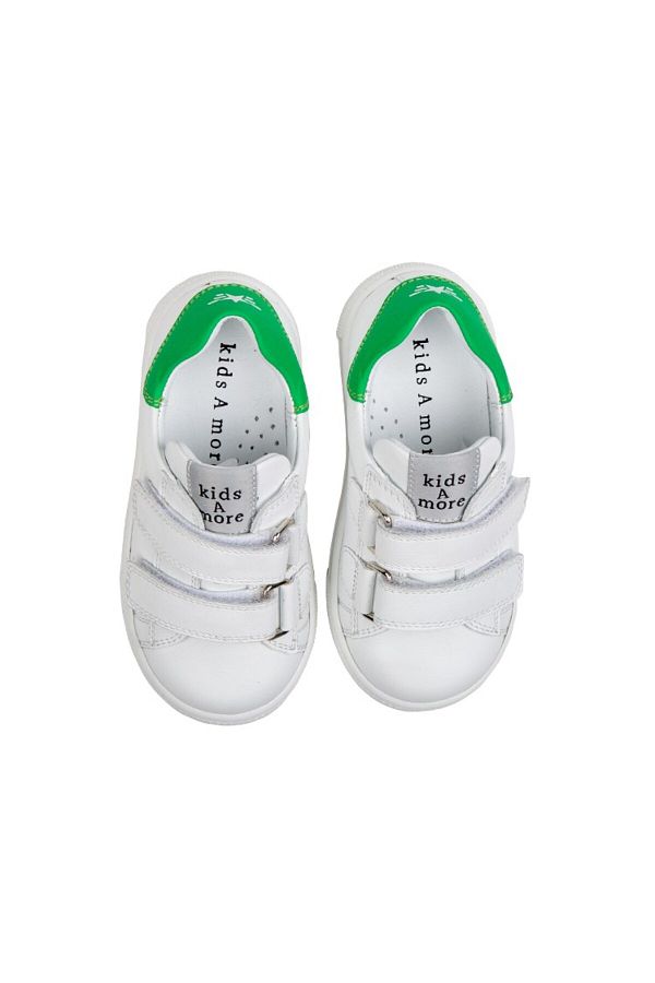 kids A more Papillon Double Velcro Leather Unisex Children s Shoes White green Trendyol