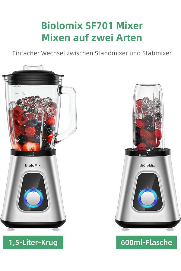 BioloMix 1300W BPA Free Glass Coated Blender Create Wonders BioloMix 1300W BPA Free Glass Coated Blender Create Wonders