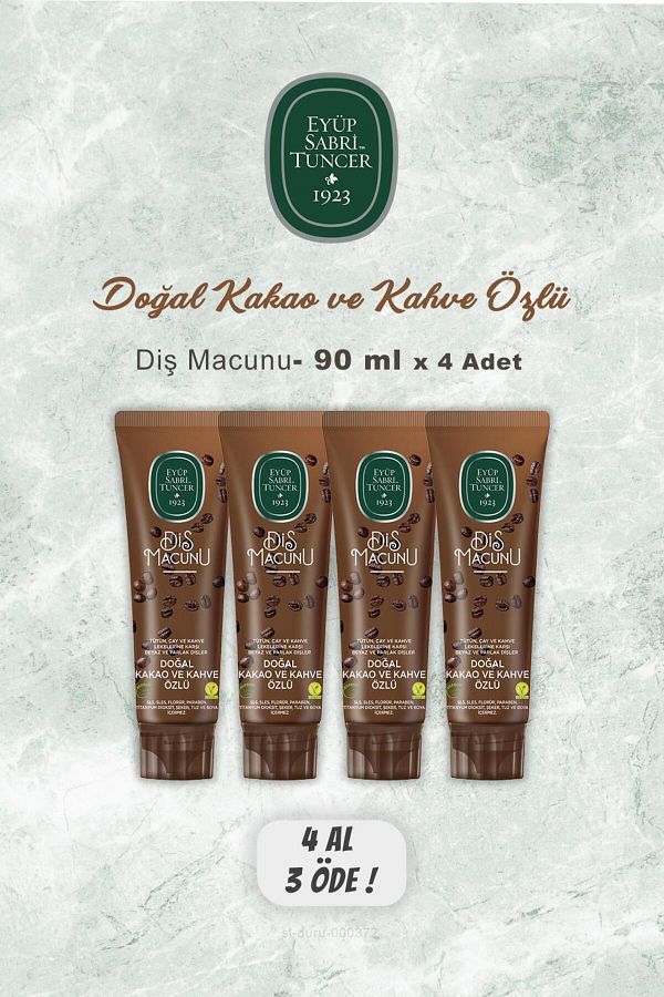 Eyüp Sabri Tuncer-BUY 4 PAY 3 Eyüp Sabri Tuncer Toothpaste with Cocoa Extract 90 ml 1