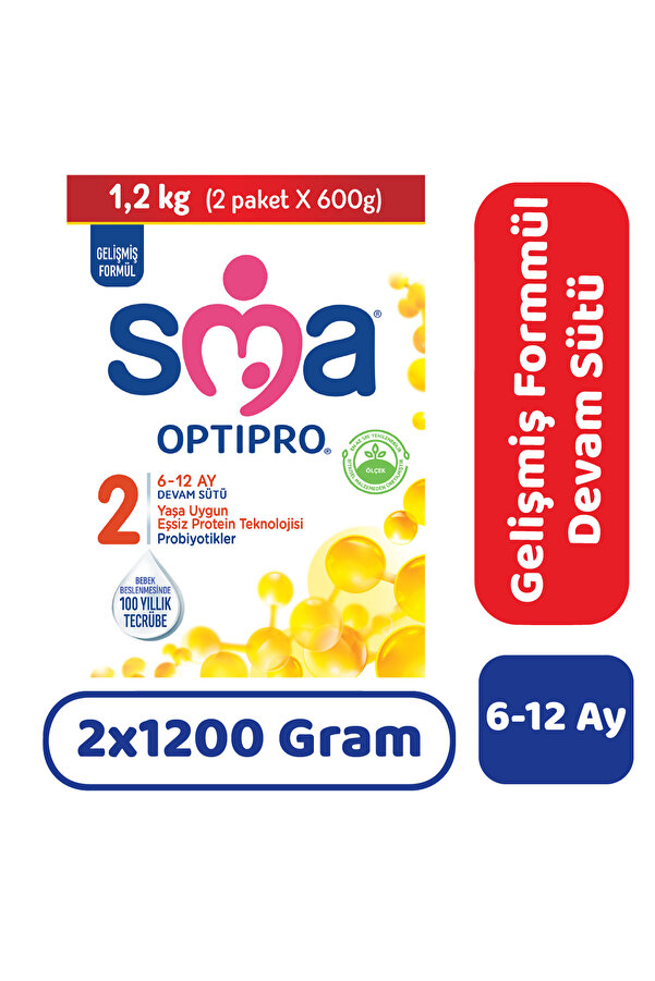SMA Optipro 2 Devam Sütü 1200 gr 2 Adet