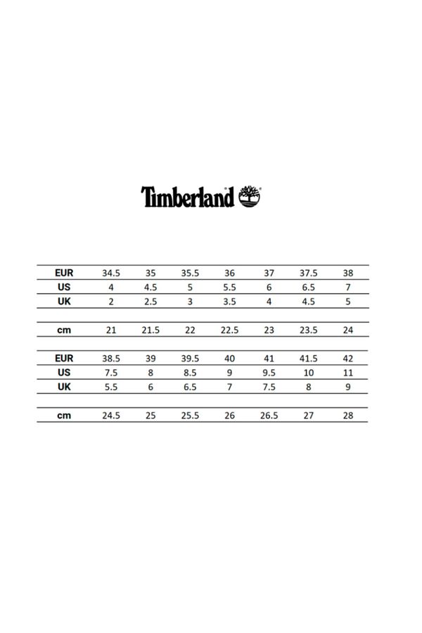 Timberland women's shoes size chart outlet
