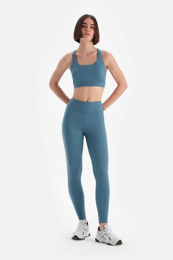 Dagi Light Blue Women s Tights Piping Detail Trendyol