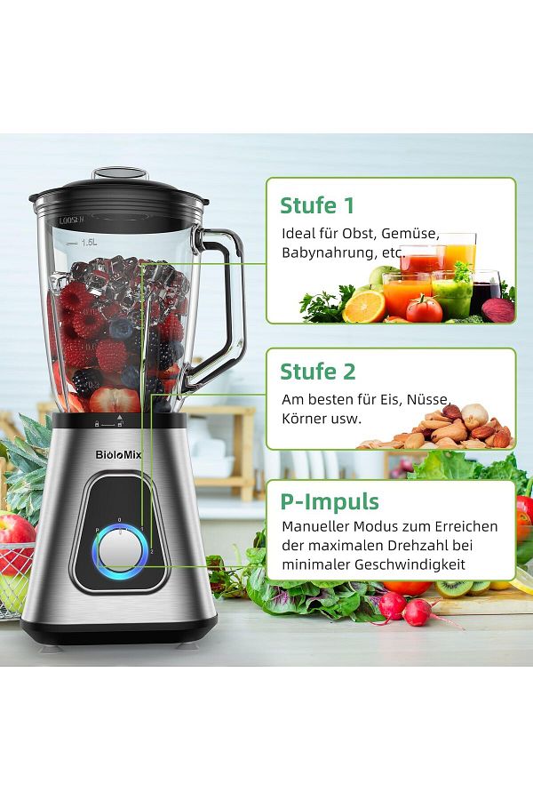 BioloMix 1300W BPA Free Glass Coated Blender Create Wonders BioloMix 1300W BPA Free Glass Coated Blender Create Wonders
