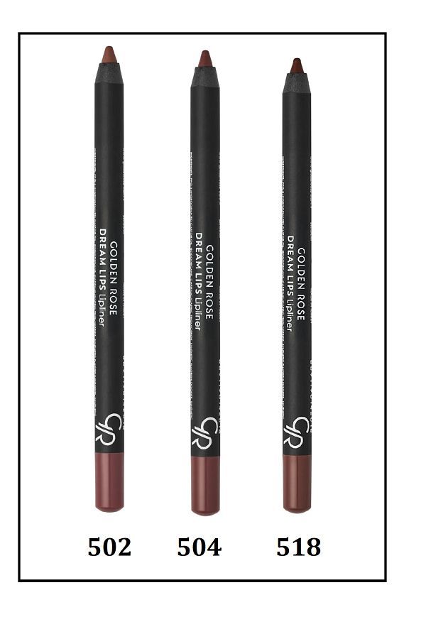 Golden Rose-Best Loved Dream Eyes Lip Liner 502-504-518 Set of 3 1