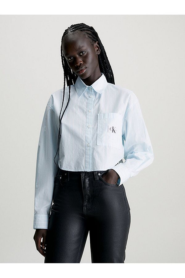Calvin Klein Cropped Cotton Poplin Shirt Trendyol