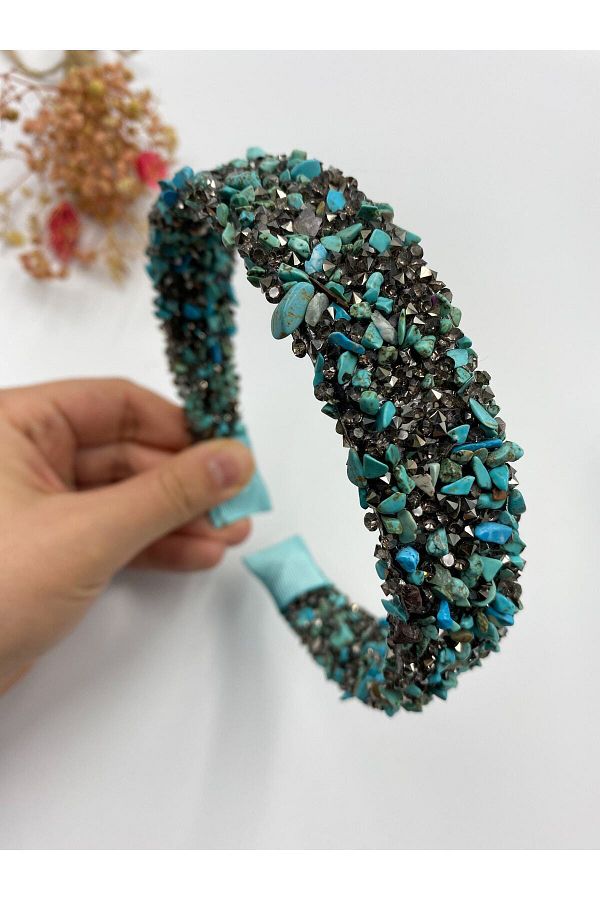 Hayals-Natural Stone Crystal Crown Turquoise 1