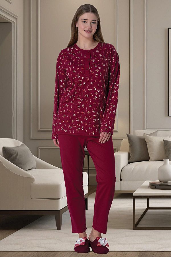 Mecit Pijama Plus Size Long Sleeve Women s Pajama Set 100 Cotton Trendyol