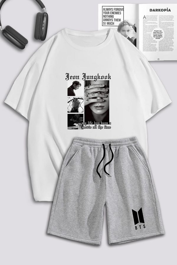 Jungkook grey tracksuit hotsell