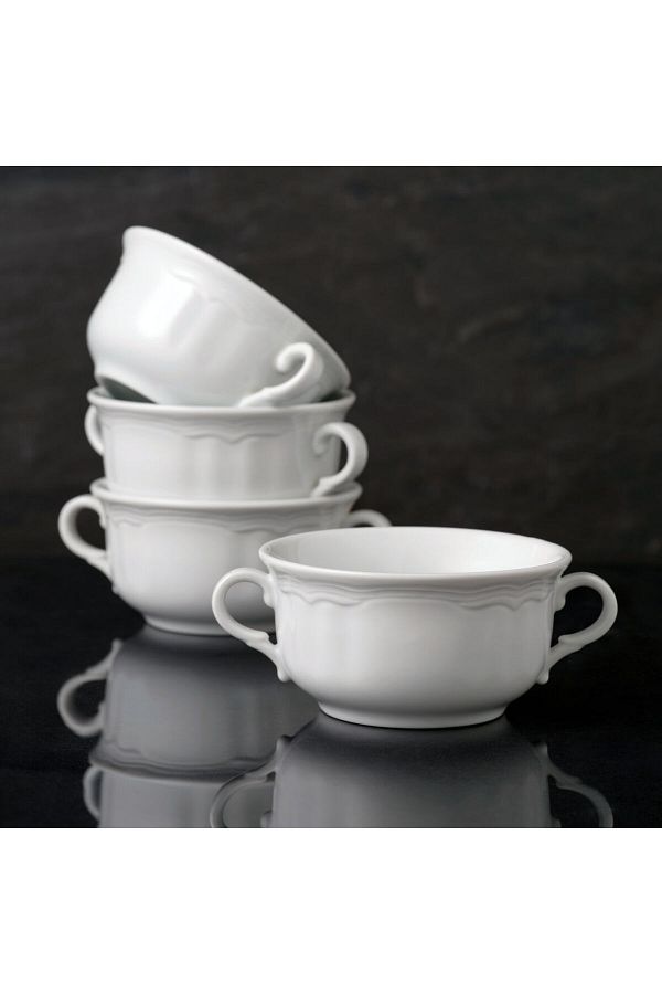 Güral Porselen-GÜRAL PORCELAIN VENICE 4 PIECES 12 CM Soup BOWL WITH HANDLES 1
