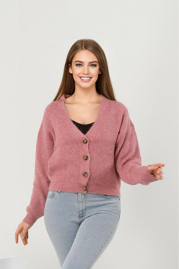 NOBLELOOK-Women's Oversize V-Neck Knitwear Cardigan 1