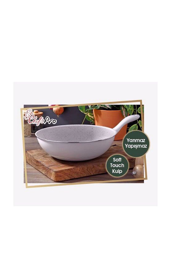 Chef-Master Chef's Pro 28cm Wok Pan with Granite Effect 1