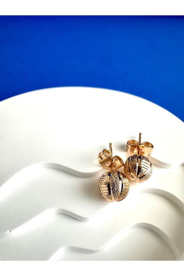 BELL SS MO TAKI Rose Gold Ball Earrings Headset and Special Coating Trendyol