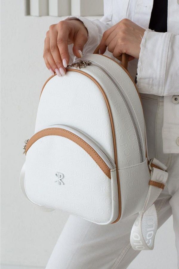 Polo Of Colors Backpack White Text Printed Motto Trendyol