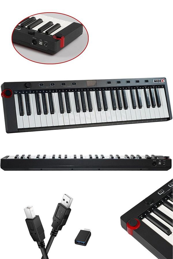 Midex-Md-499 Midi Keyboard - 49 Keys Sensitive 1
