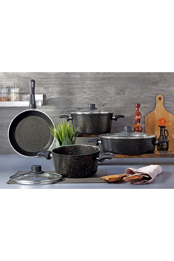 blueline 7 PIECES GRANITE COOKER SET Trendyol